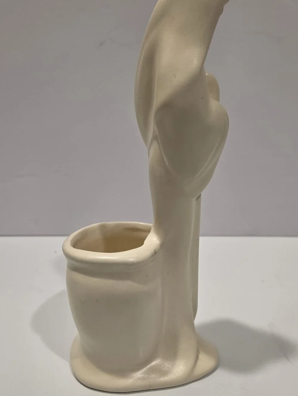 Royal Haeger Vintage Glazed Cream Ceramic Madonna Planter Vase